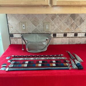 Brighton Your Bag Beck Beechwood Leather Organizer Purse Extra Straps & Tassels